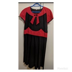 VIXEN Black Red Polka Dot Pin Up Dress